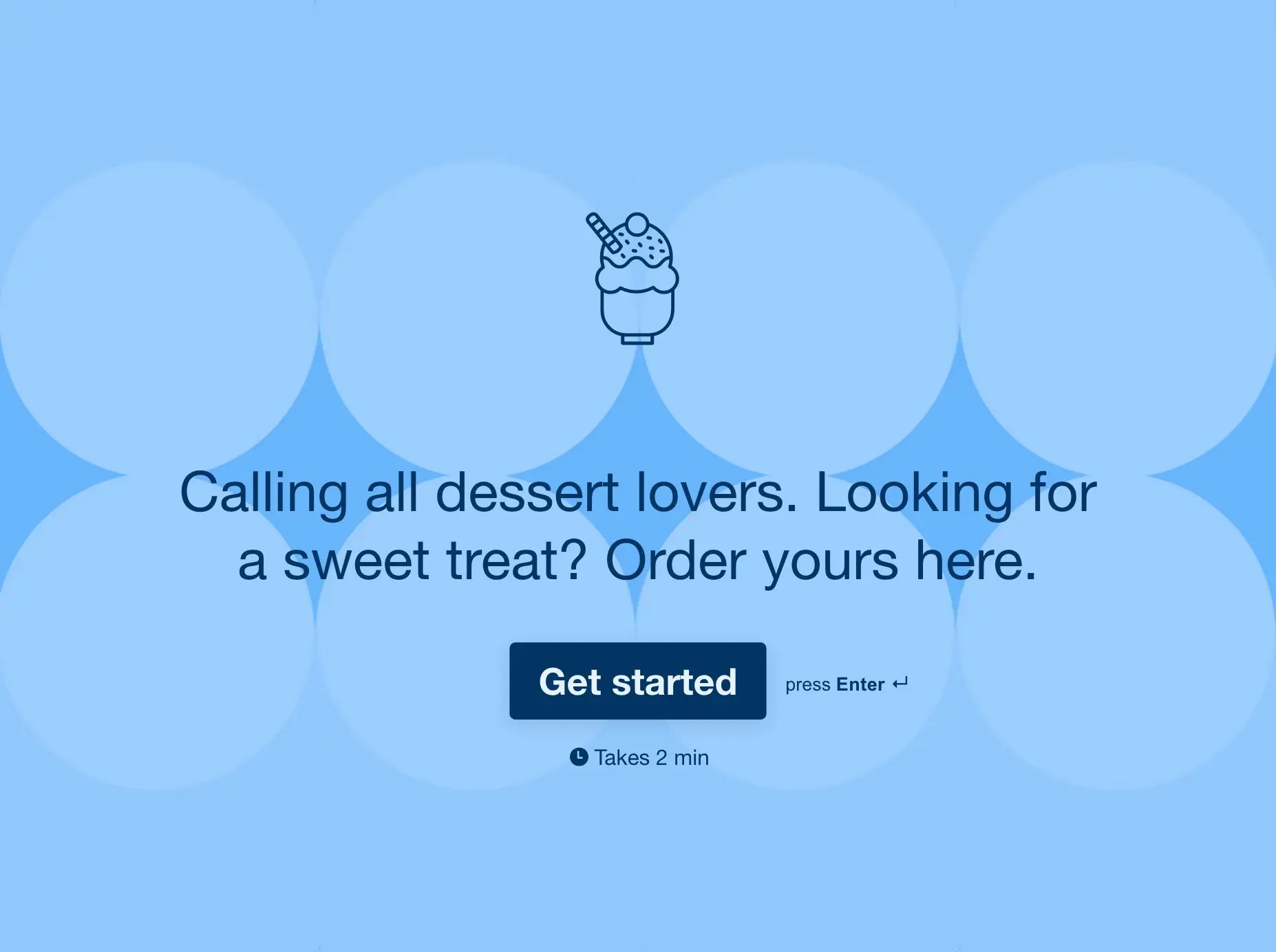 Dessert Order Form Template Hero