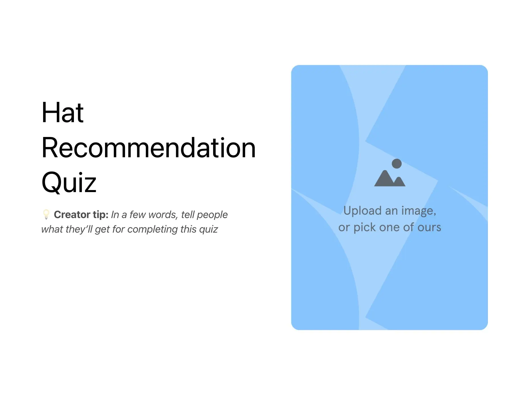 Hat Recommendation Quiz Template Hero