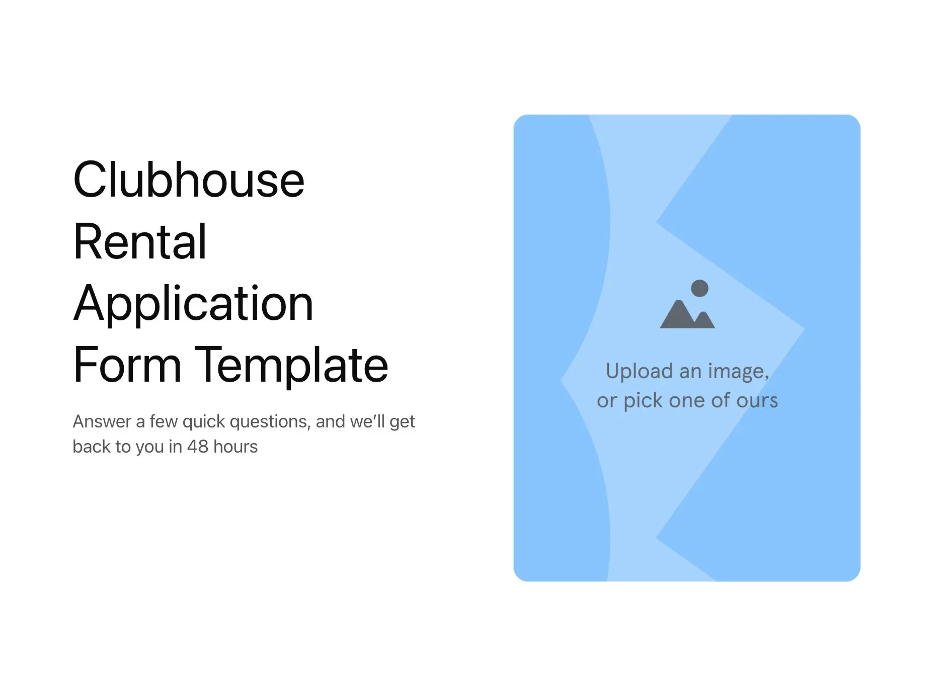 Clubhouse Rental Application Form Template Hero
