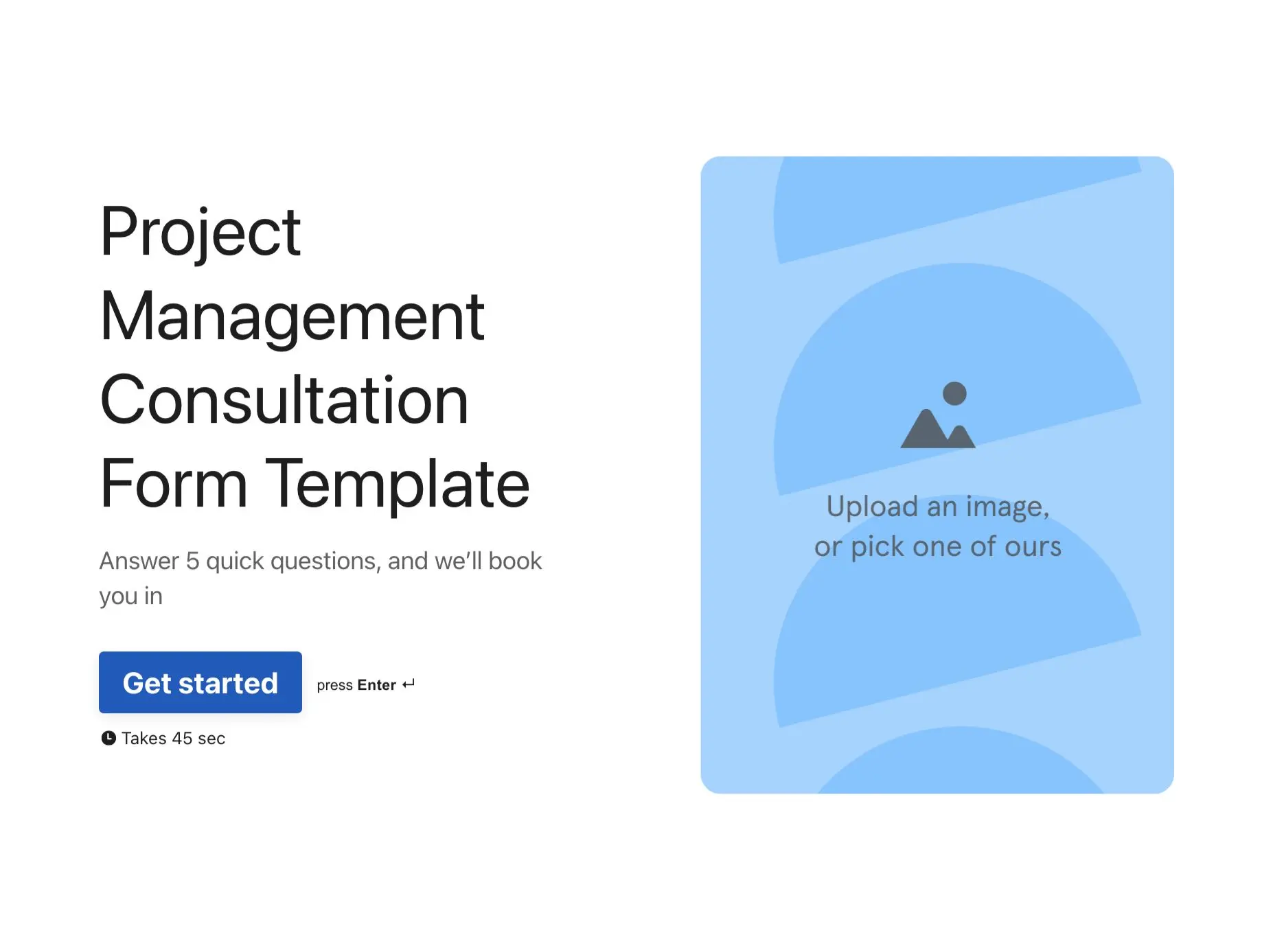Project Management Consultation Form Template Hero