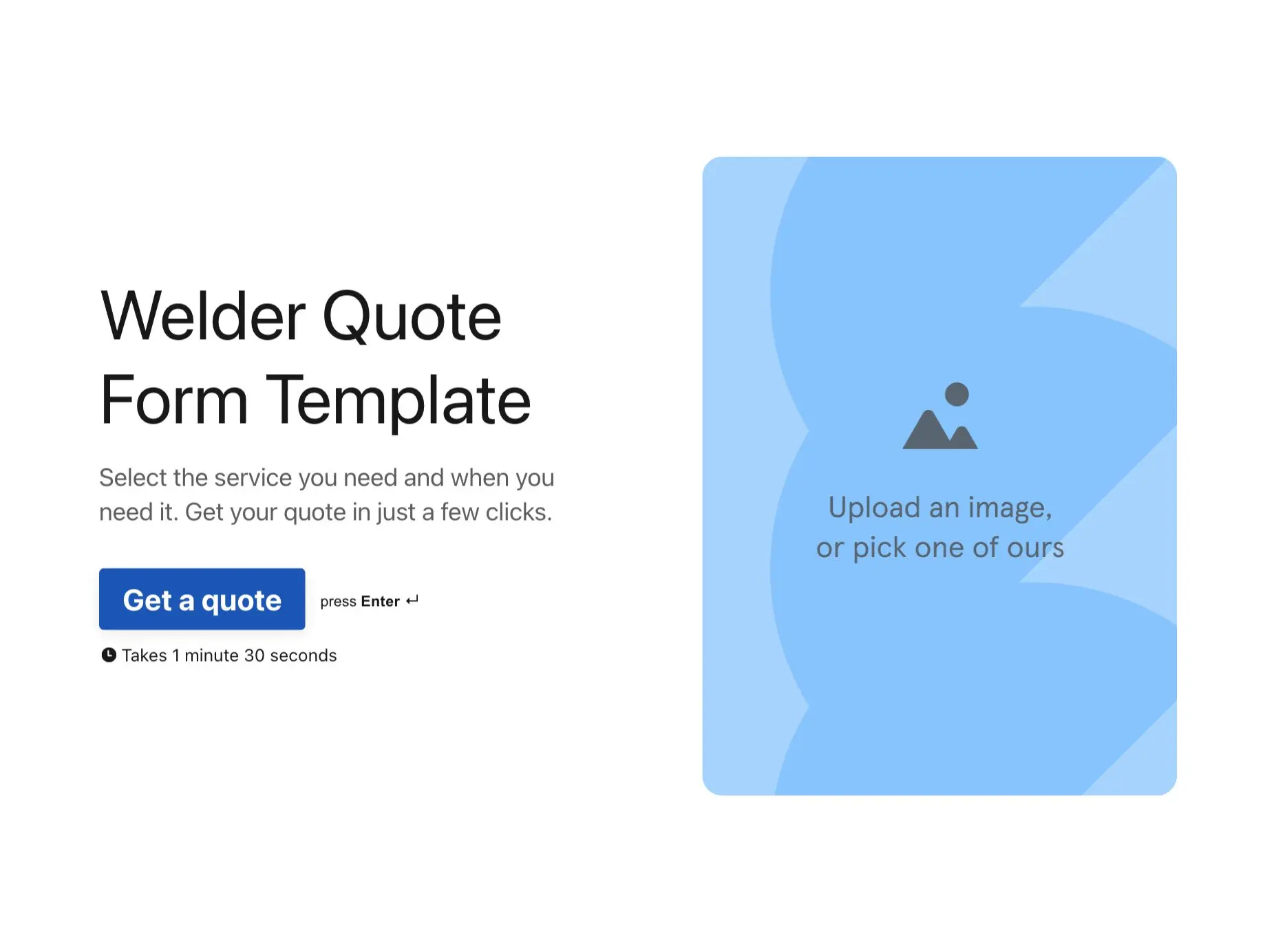 Welder Quote Form Template Hero