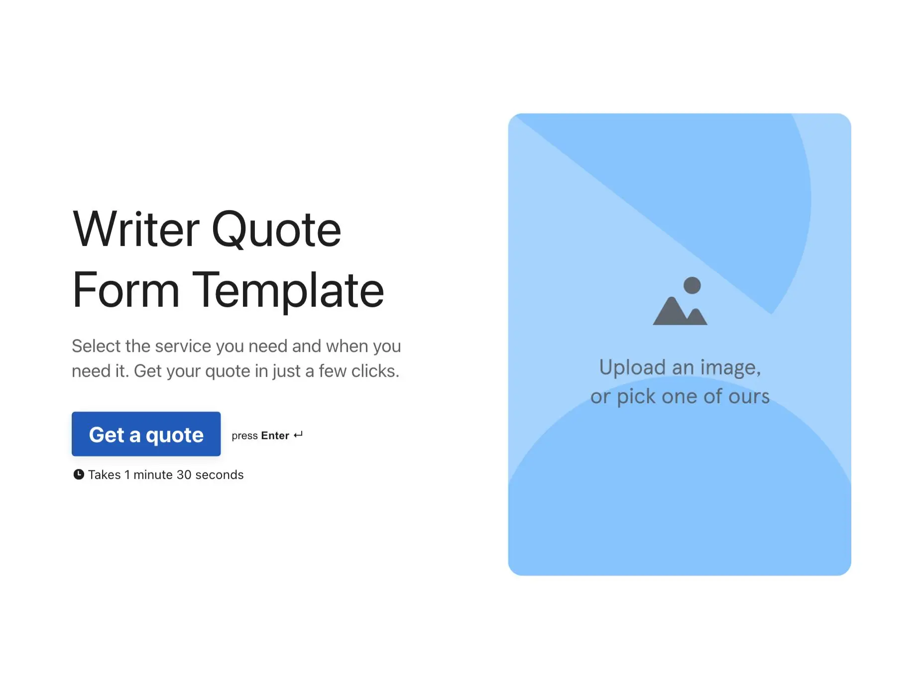 Writer Quote Form Template Hero
