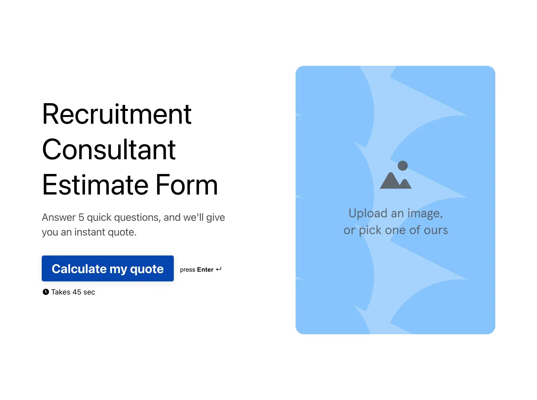 Recruitment Consultant Estimate Form Template Hero