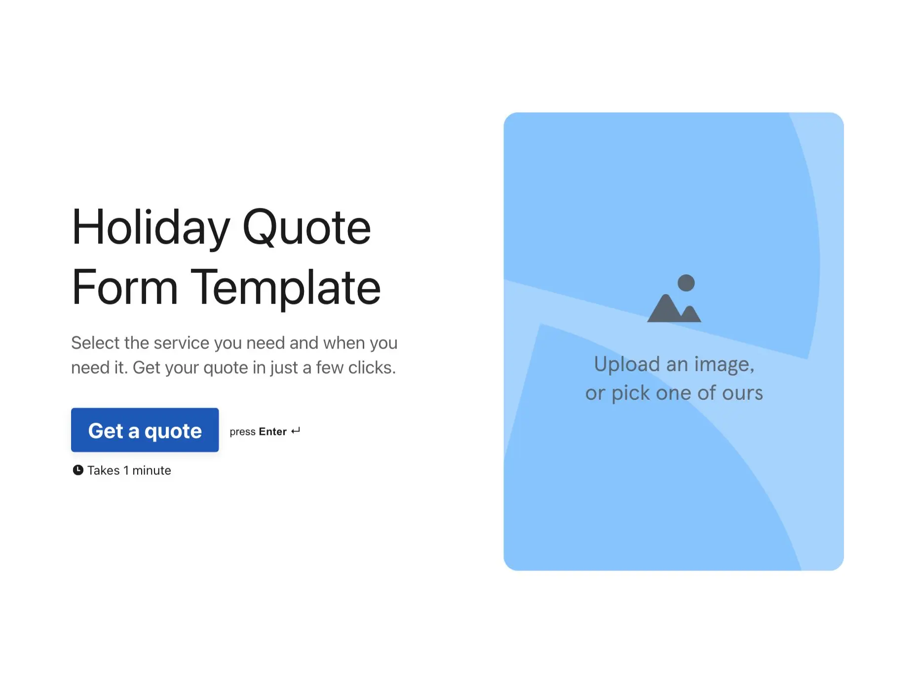 Holiday Quote Form Template Hero