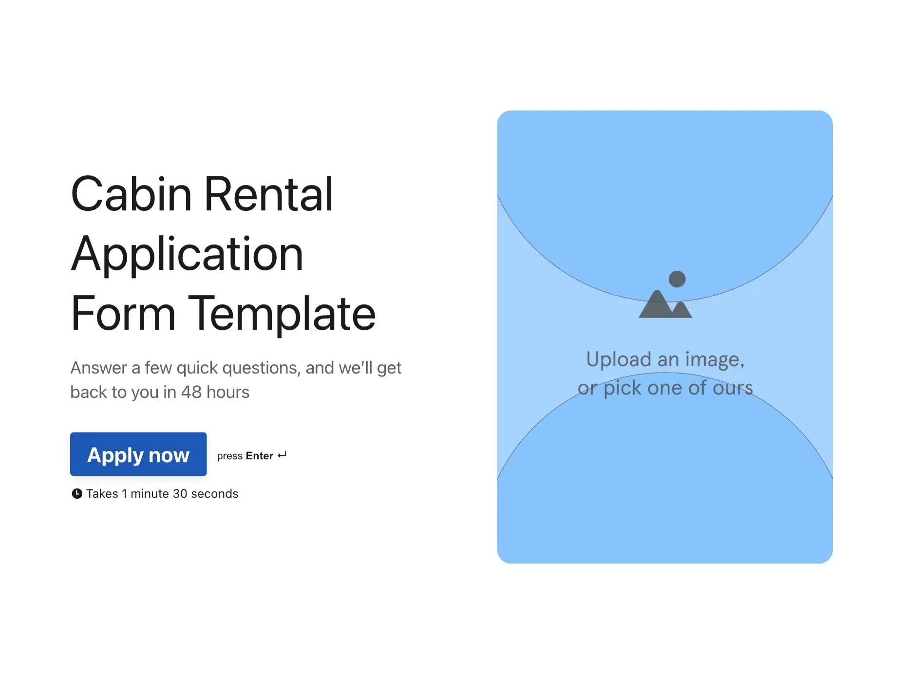 Cabin Rental Application Form Template Hero
