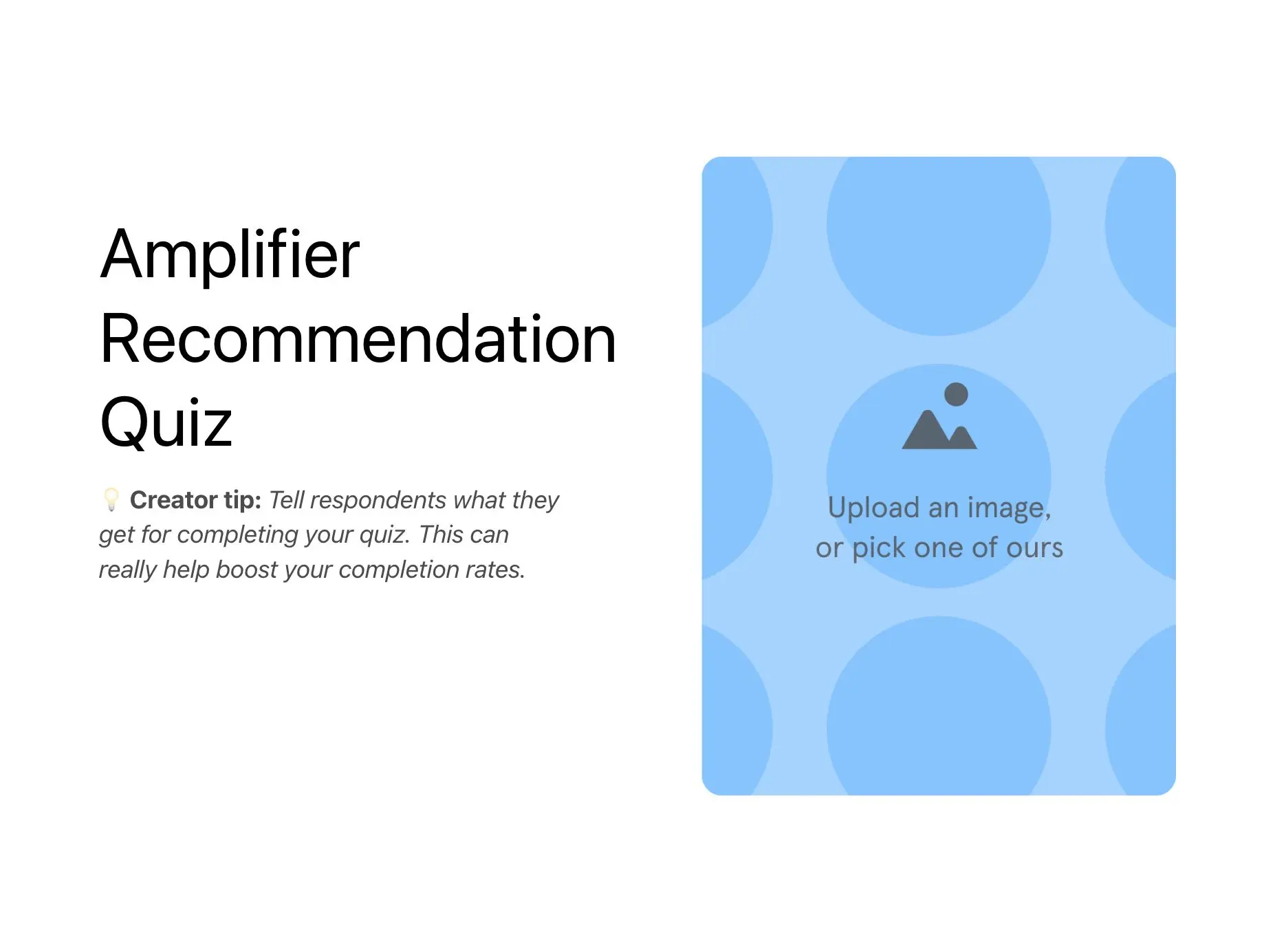 Amplifier Recommendation Quiz Template Hero