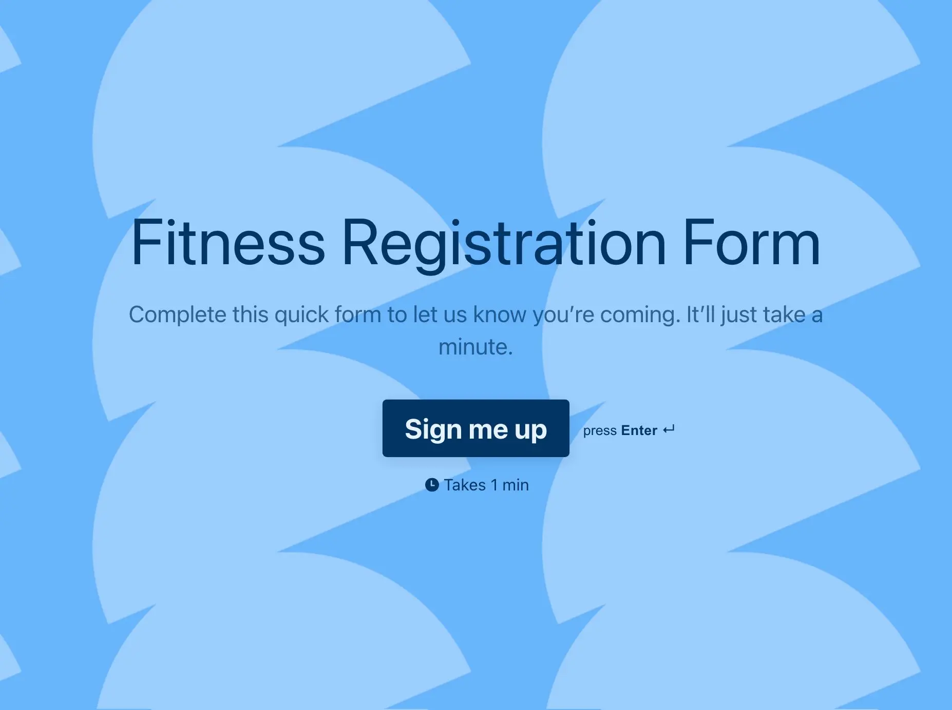 Fitness Registration Form Template Hero