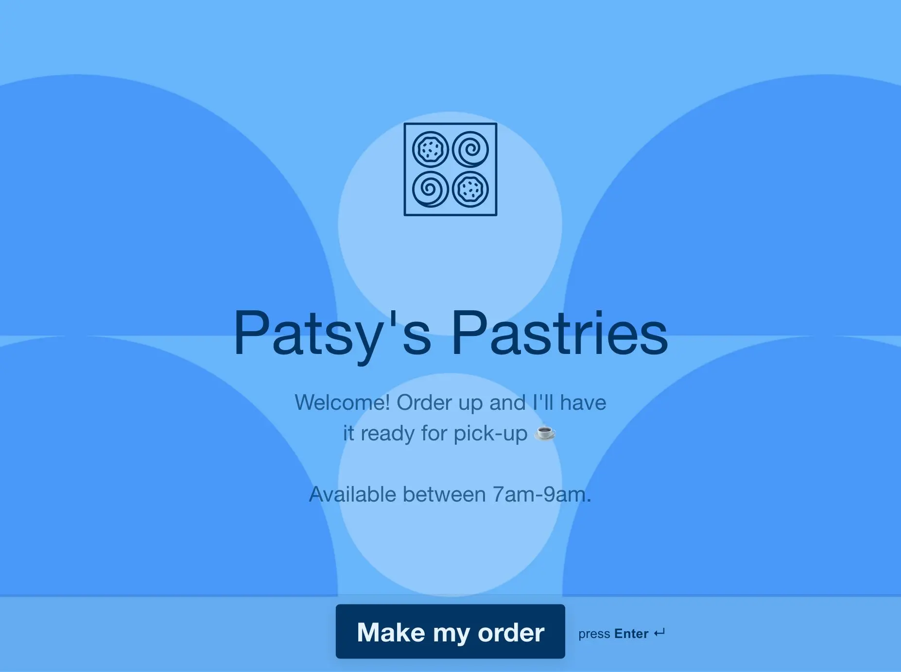 Pastry Order Form Template Hero