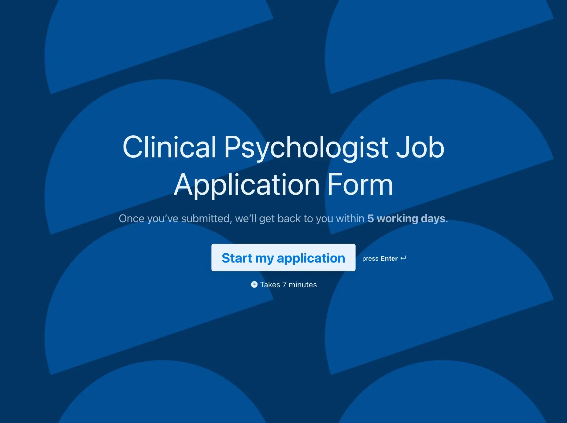 Clinical Psychologist Job Application Form Template Hero