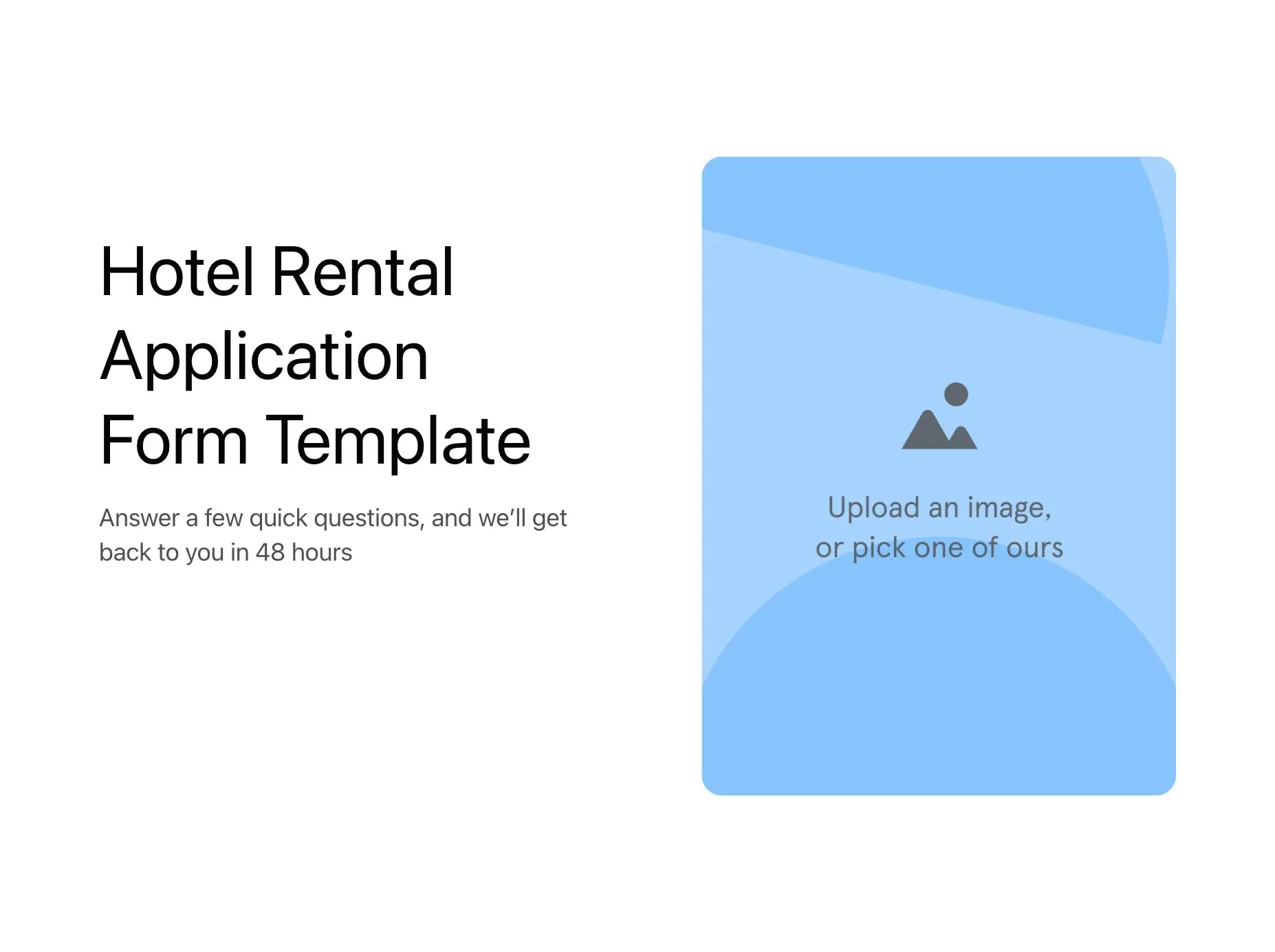 Hotel Rental Application Form Template Hero