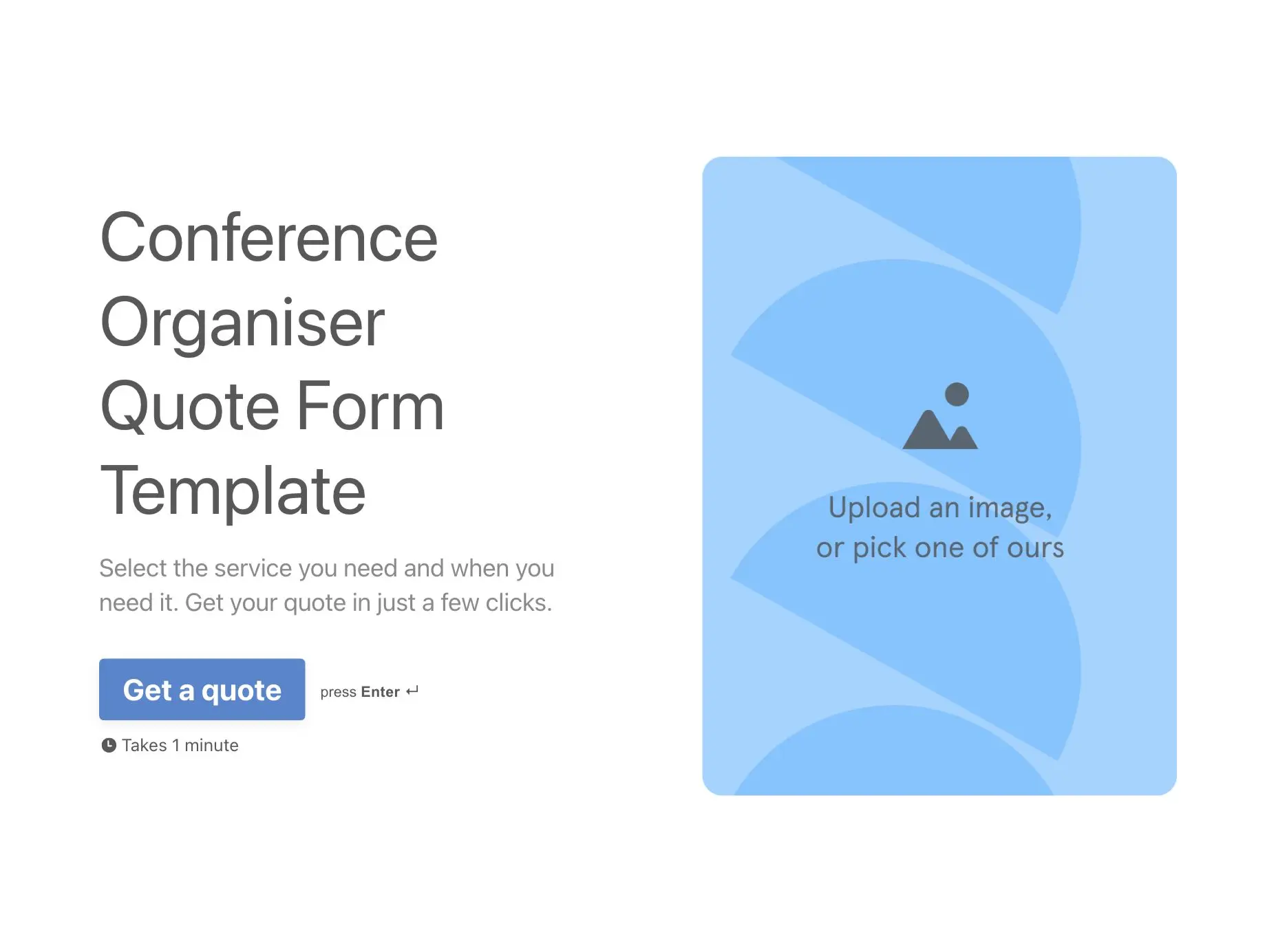 Conference Organiser Quote Form Template Hero