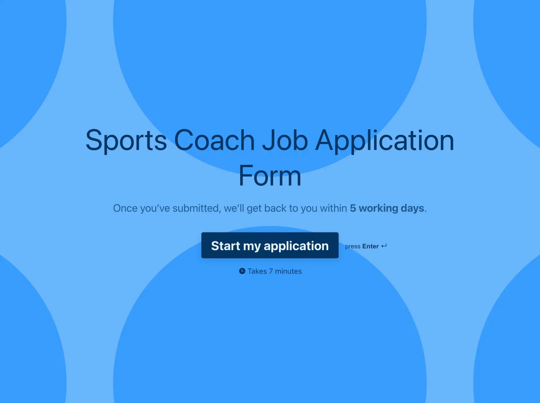 Sports Coach Job Application Form Template Hero