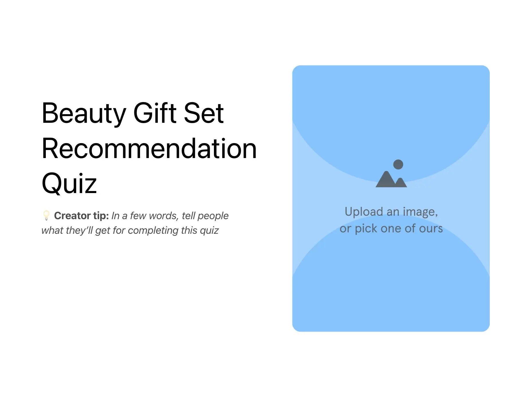 Beauty Gift Set Recommendation Quiz Template Hero
