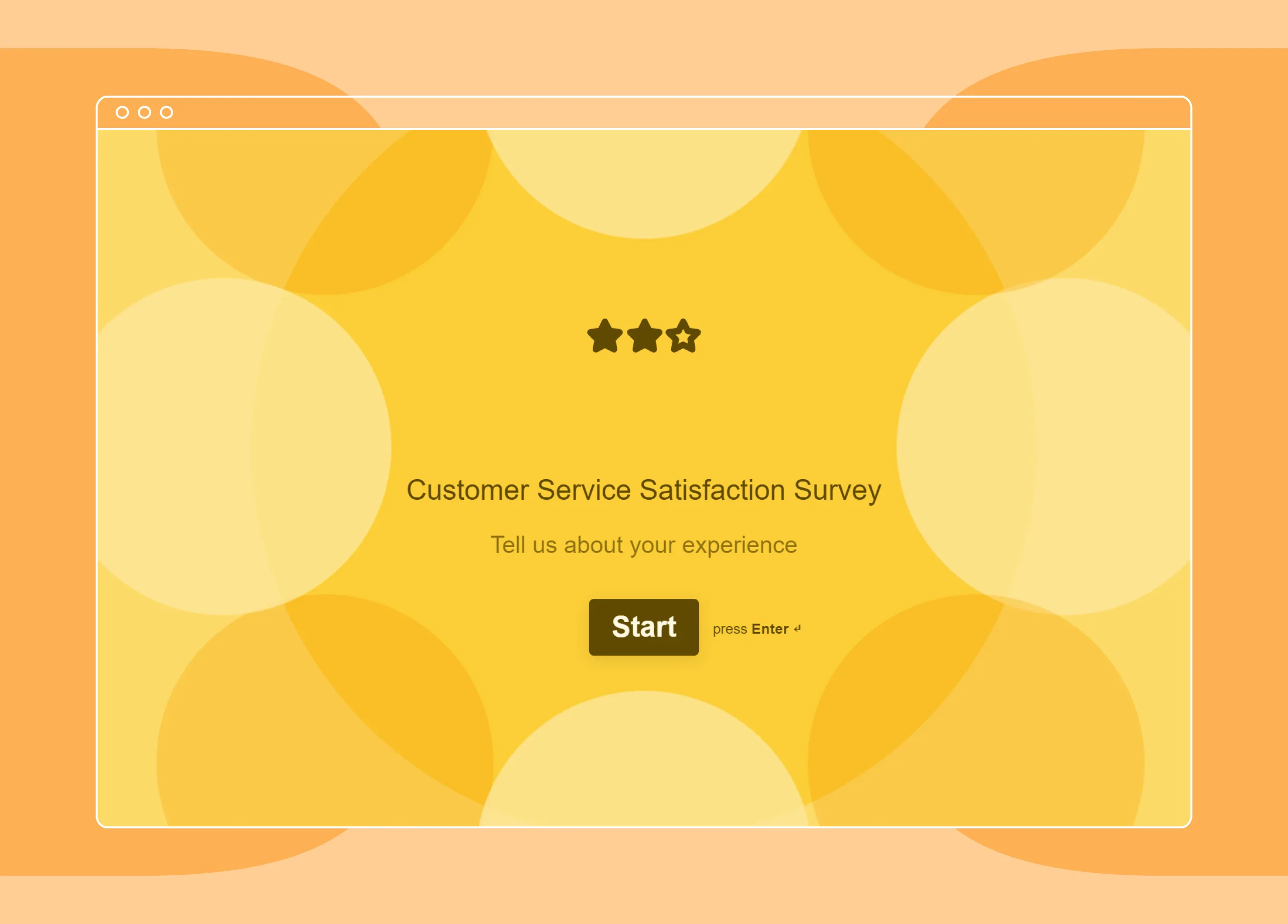 Screenshot of customer service survey template.