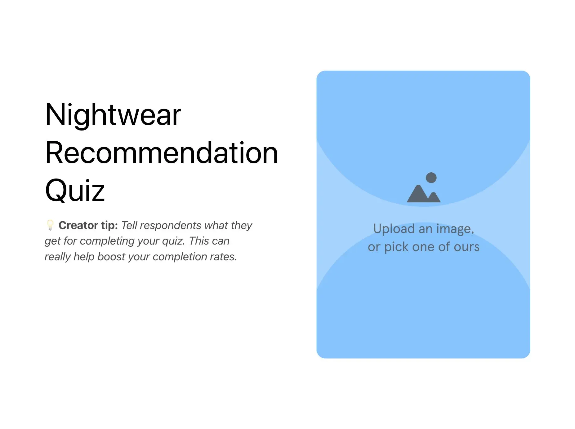 Nightwear Recommendation Quiz Template Hero