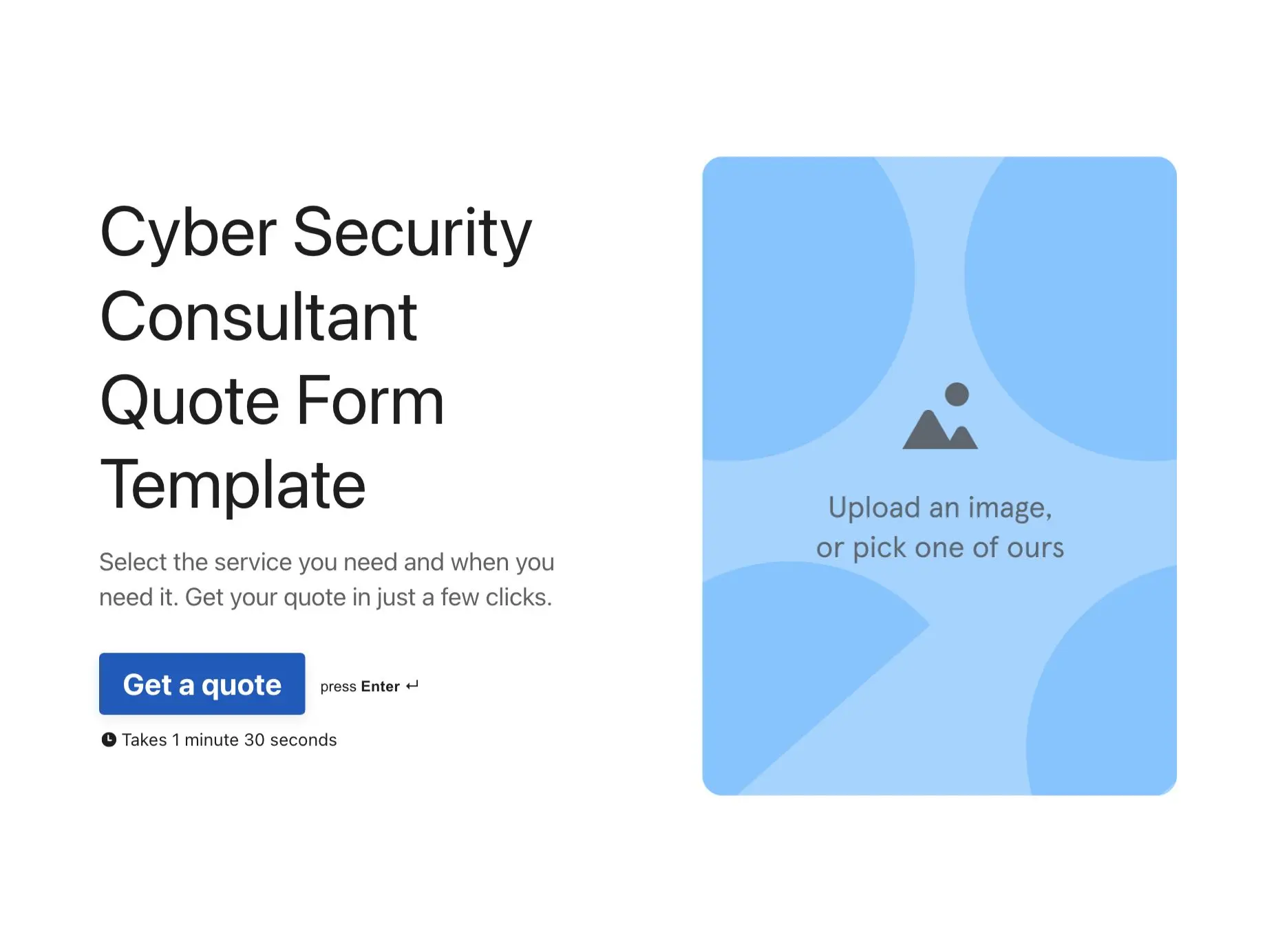 Cyber Security Consultant Quote Form Template Hero