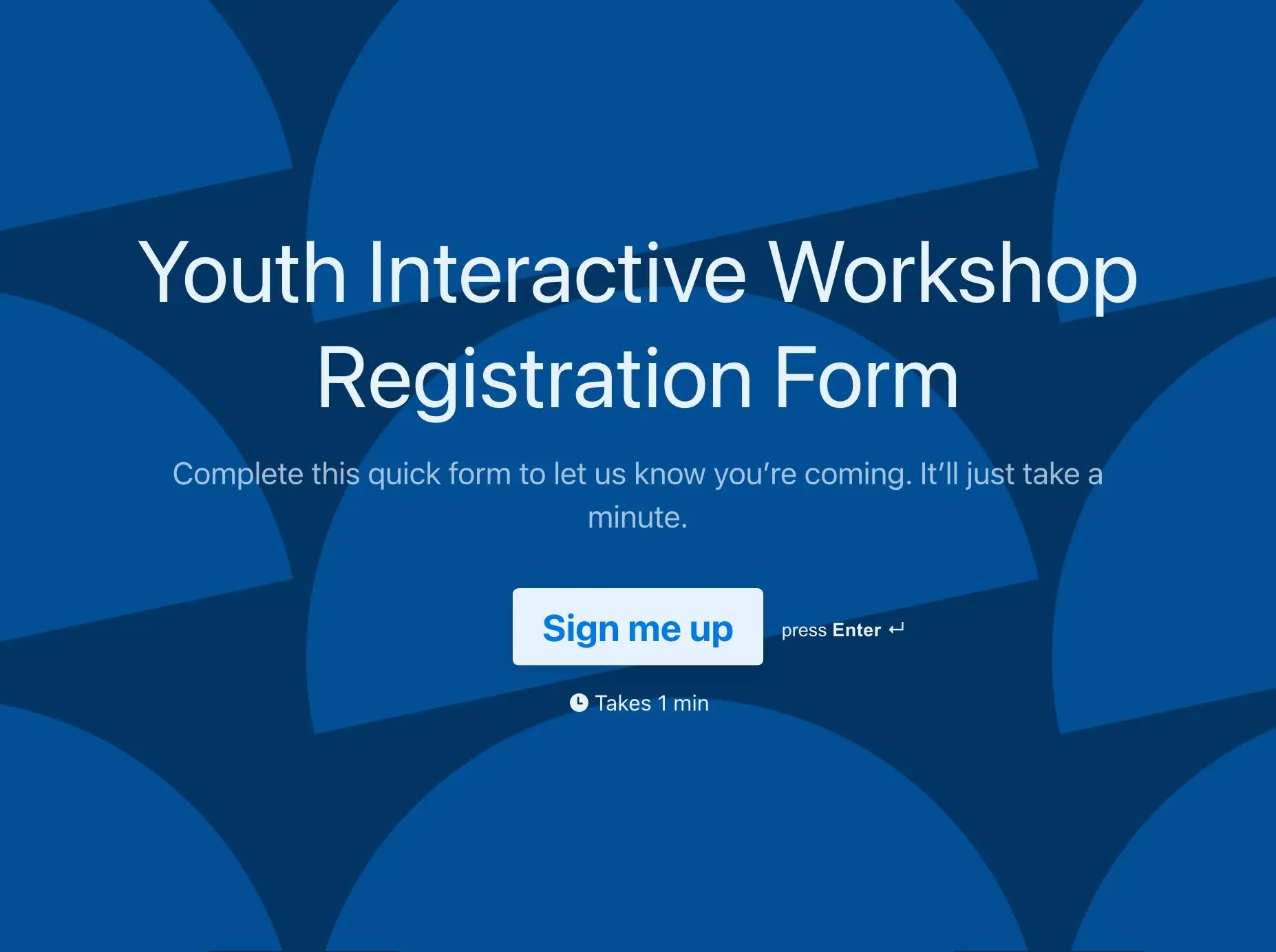 Youth Interactive Workshop Registration Form Template Hero