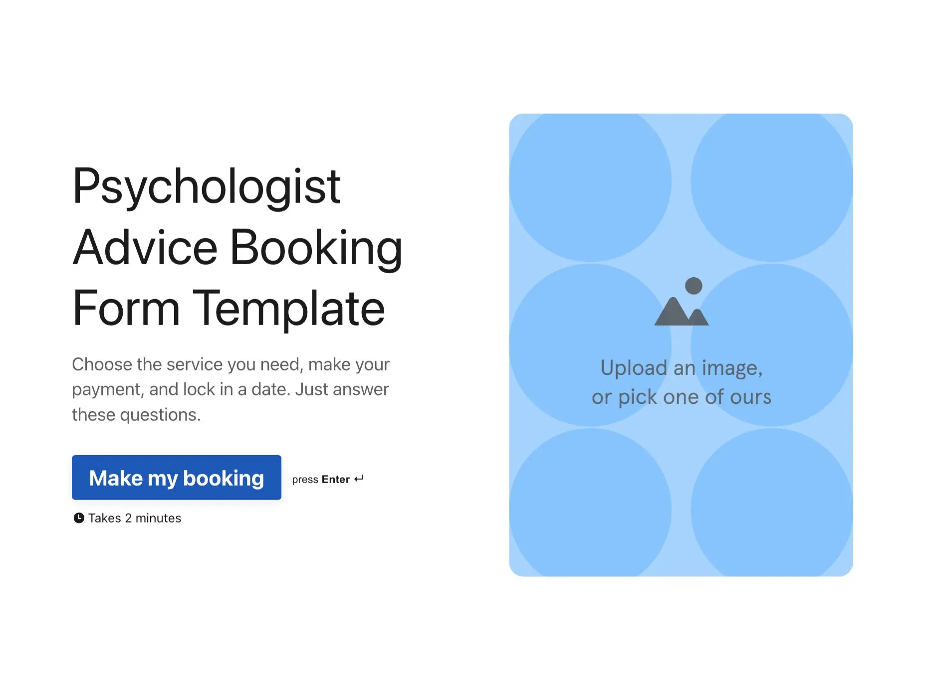 Psychologist Advice Booking Form Template Hero