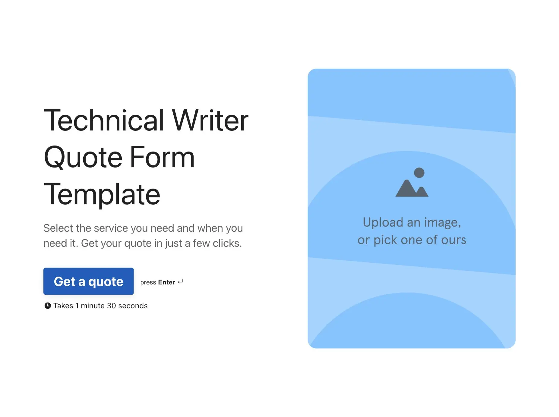 Technical Writer Quote Form Template Hero