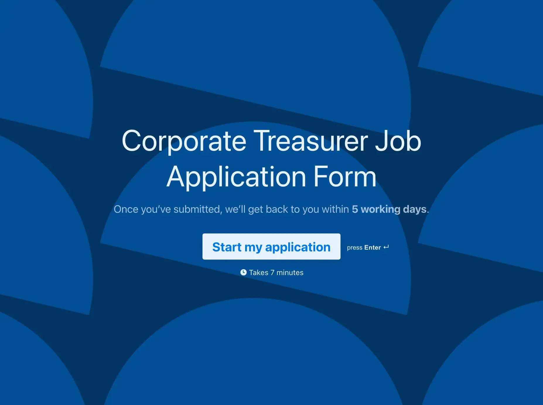 Corporate Treasurer Job Application Form Template Hero