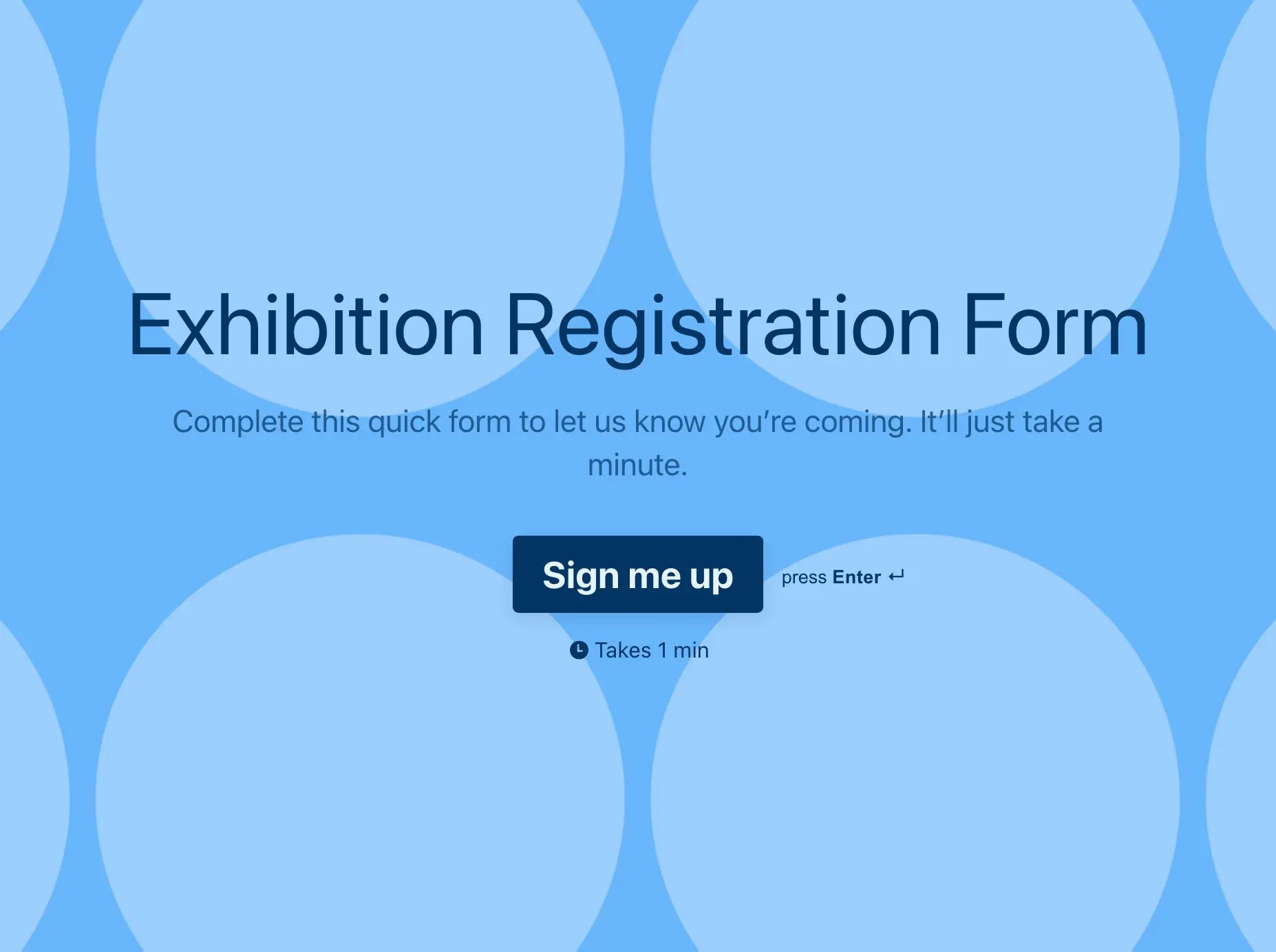 Exhibition Registration Form Template Hero