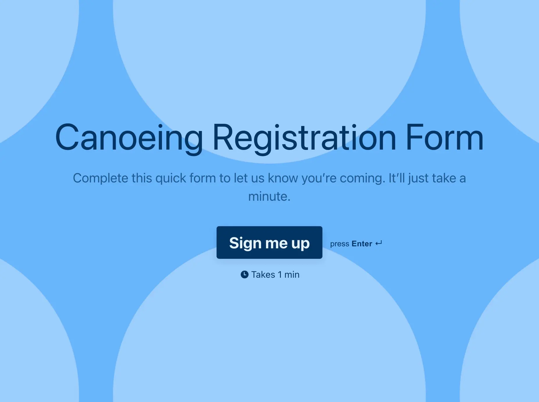 Canoeing Registration Form Template Hero