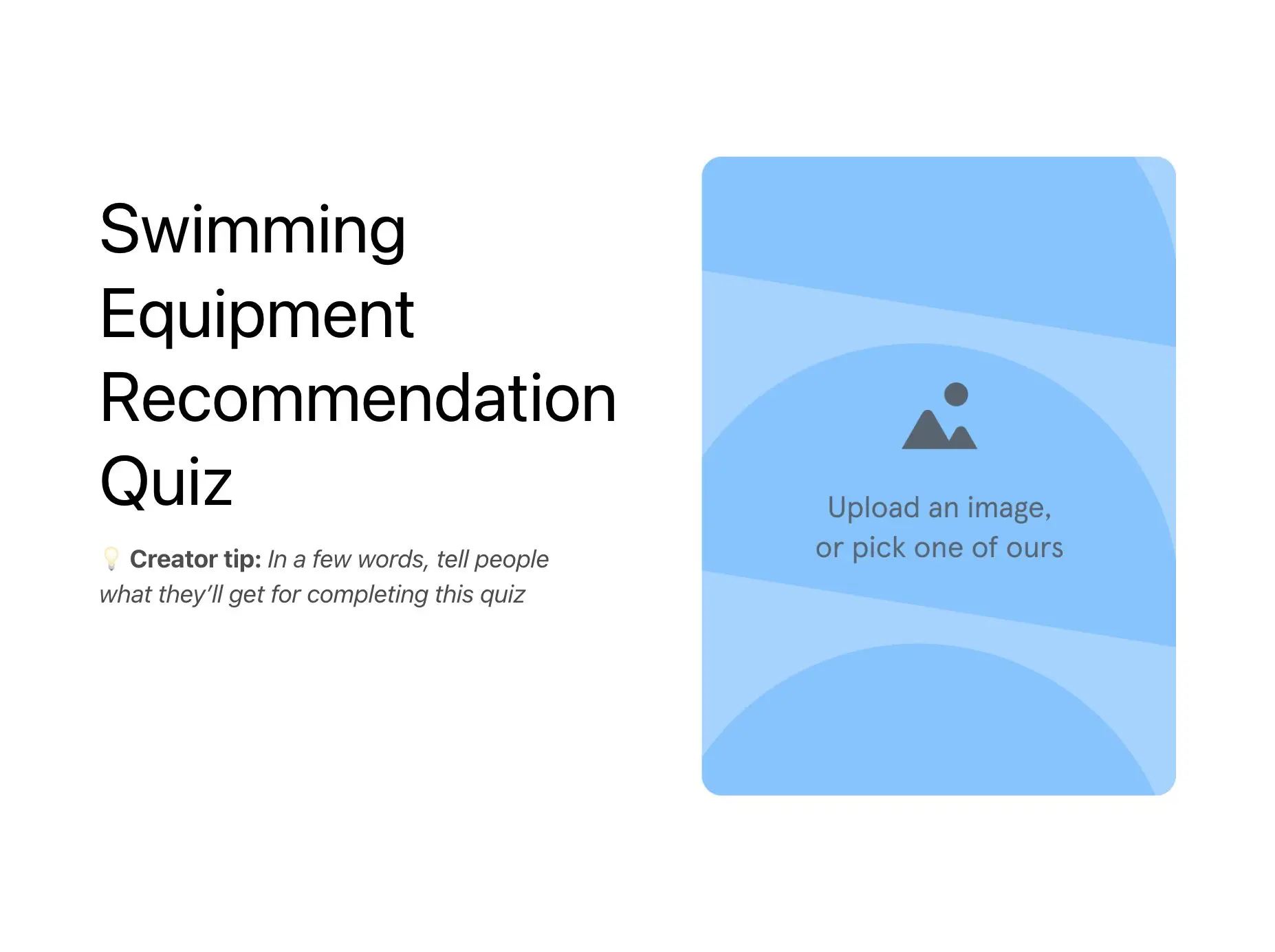 Swimming Equipment Recommendation Quiz Template Hero
