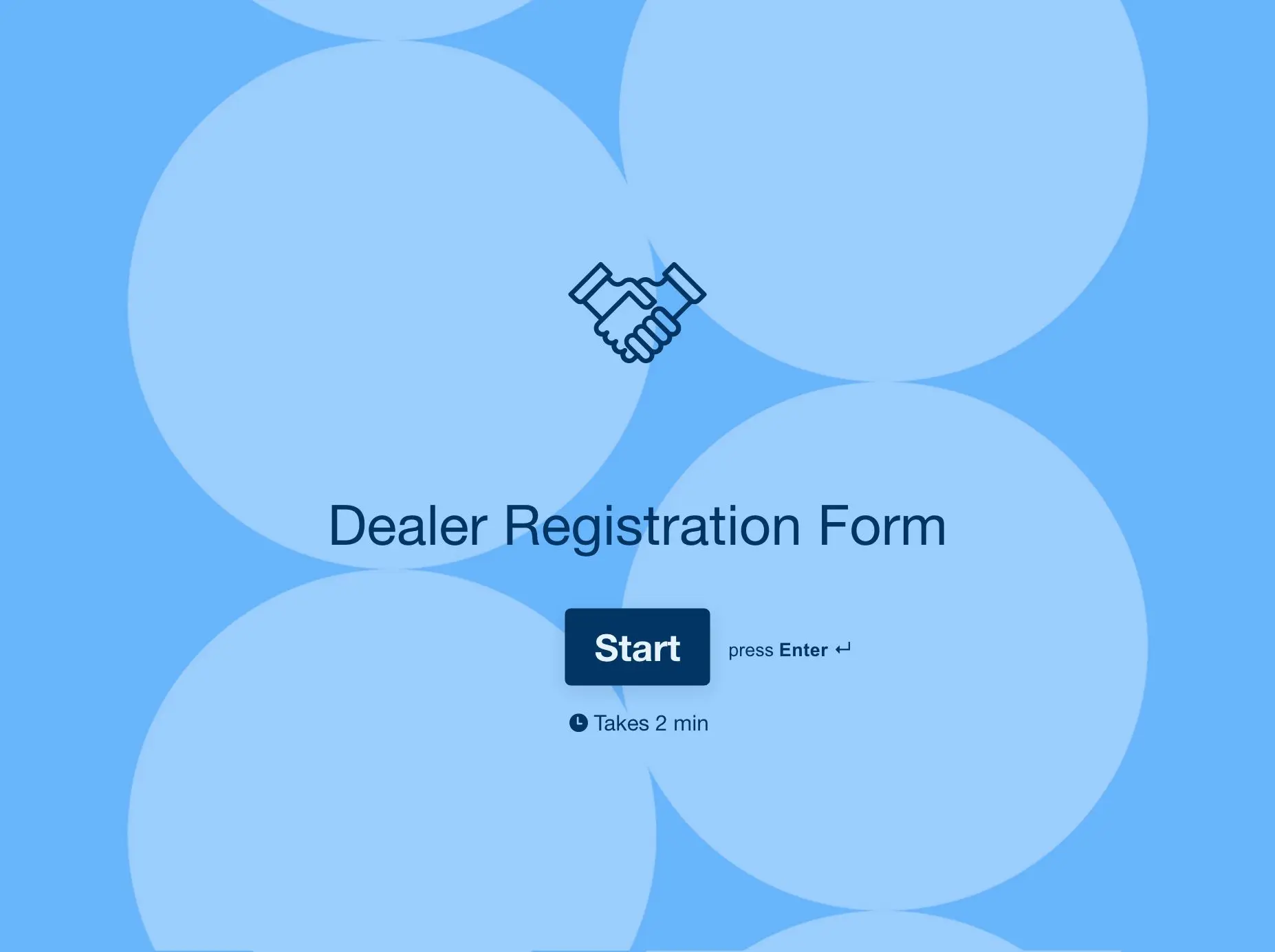 Dealer Registration Form Template Hero