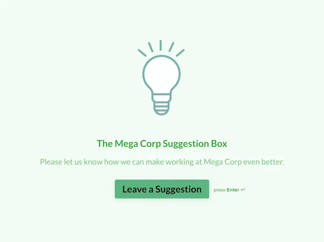 Online suggestion box template Hero