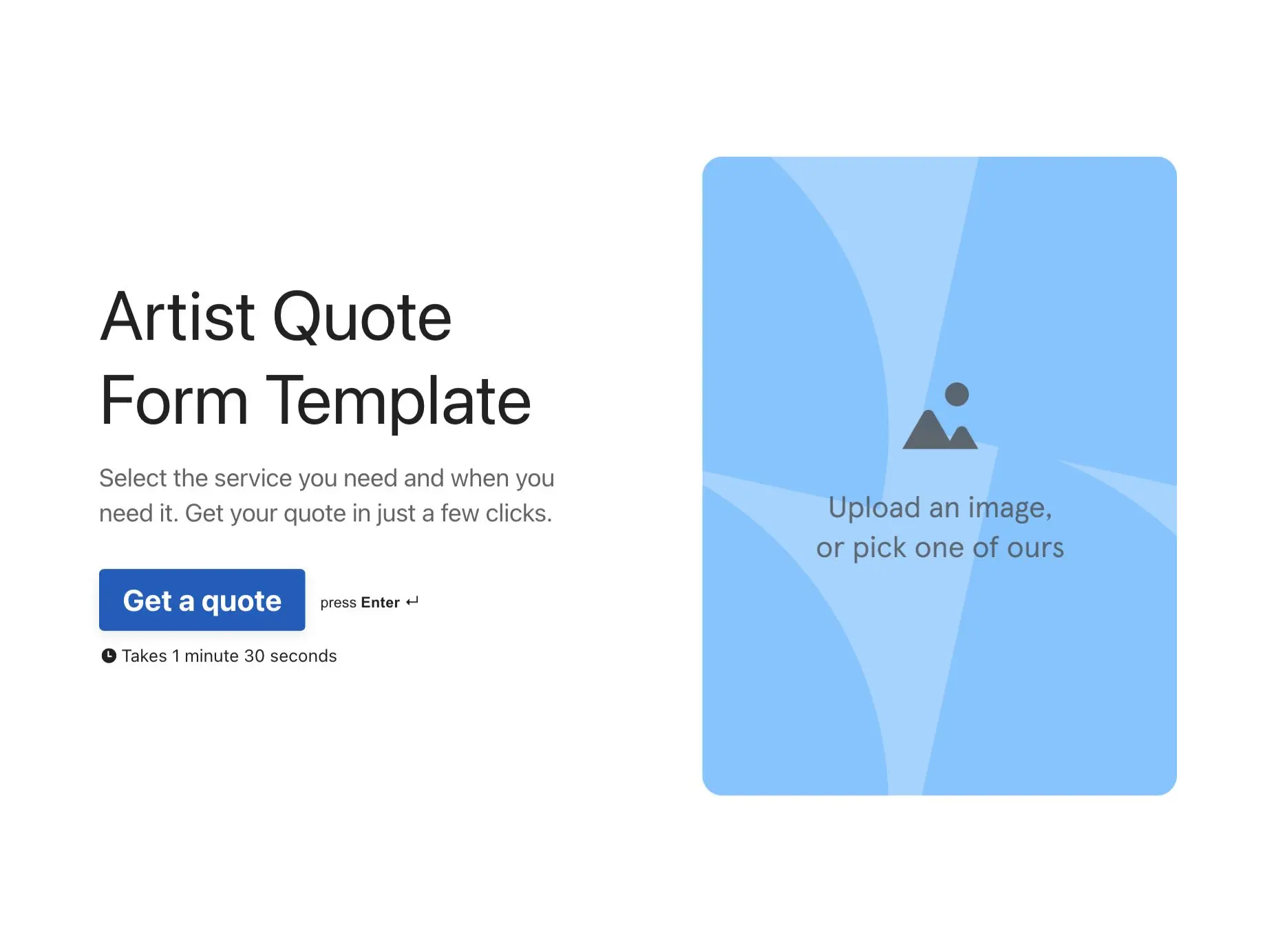 Artist Quote Form Template Hero