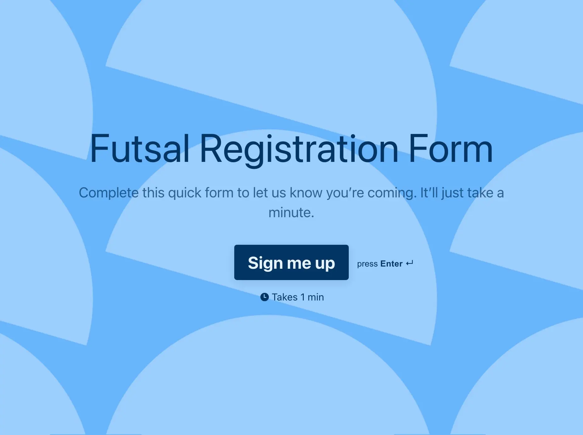 Futsal Registration Form Template Hero