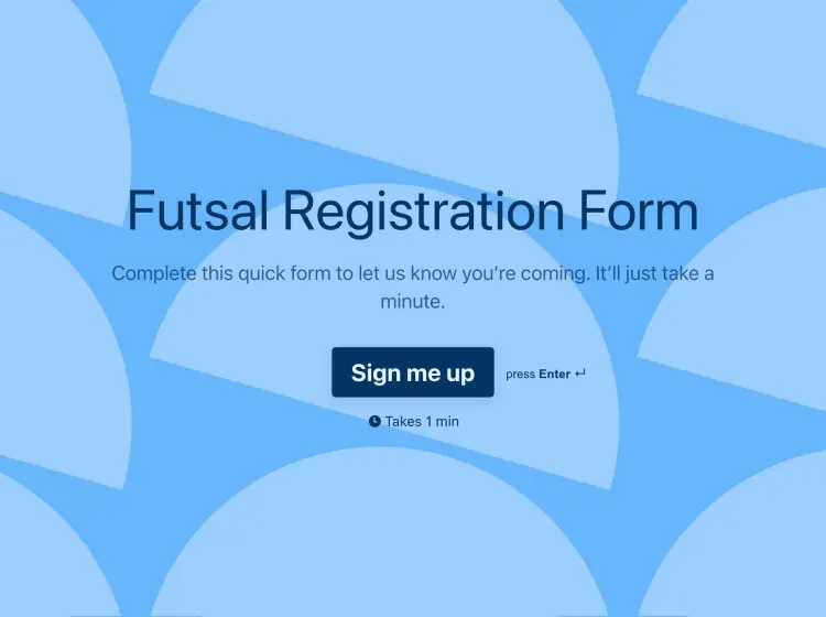 Futsal Registration Form Template 