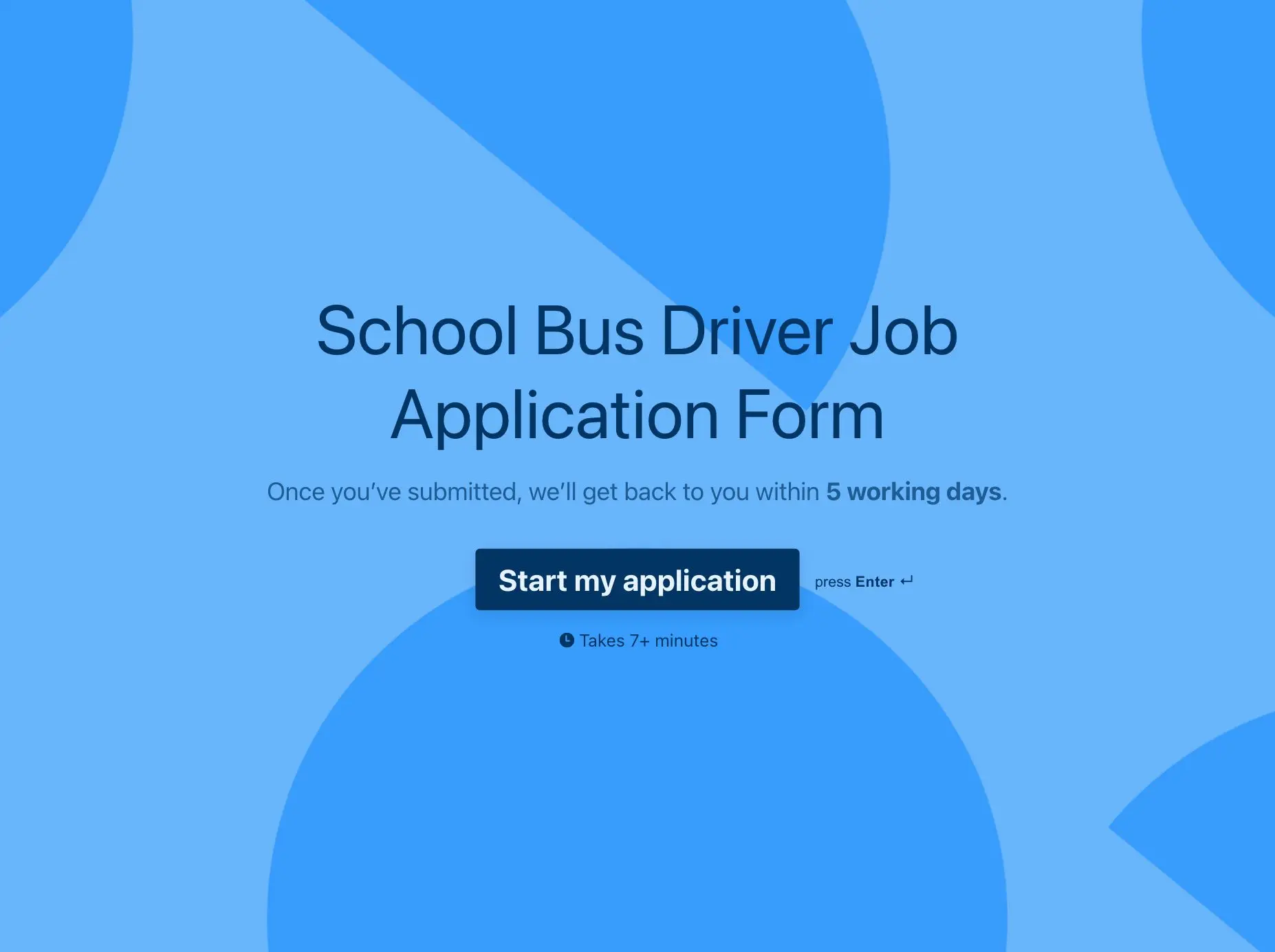 School Bus Driver Job Application Form Template Hero
