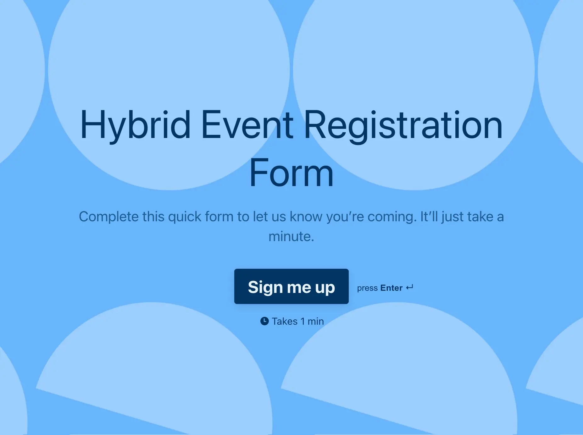 Hybrid Event Registration Form Template Hero
