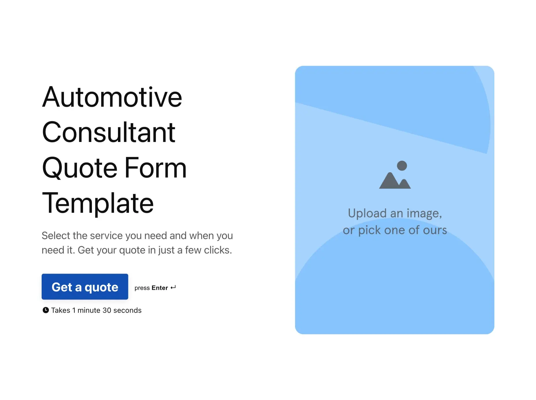 Automotive Consultant Quote Form Template Hero