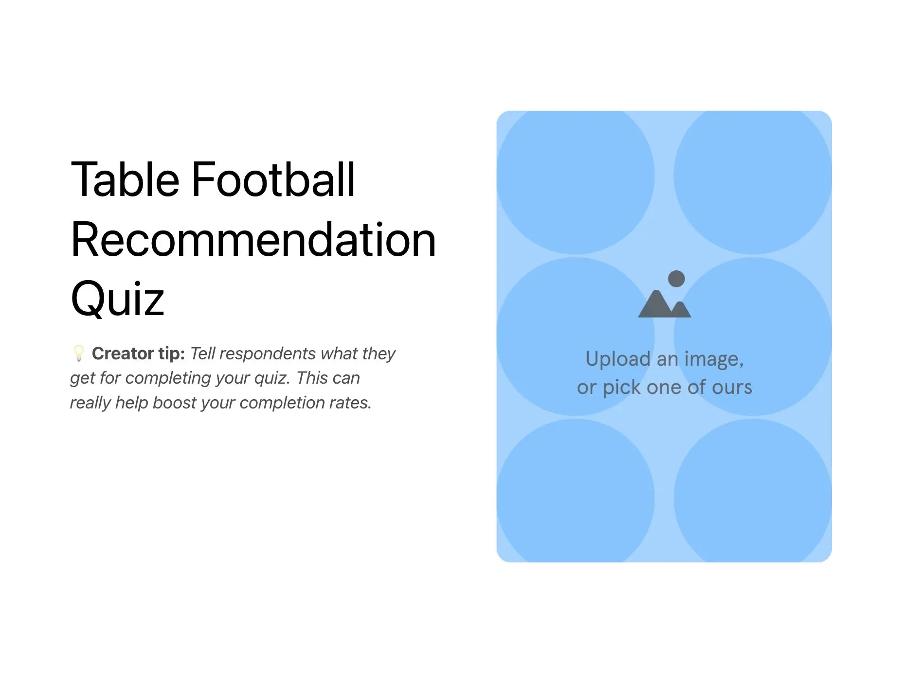Table Football Recommendation Quiz Template Hero