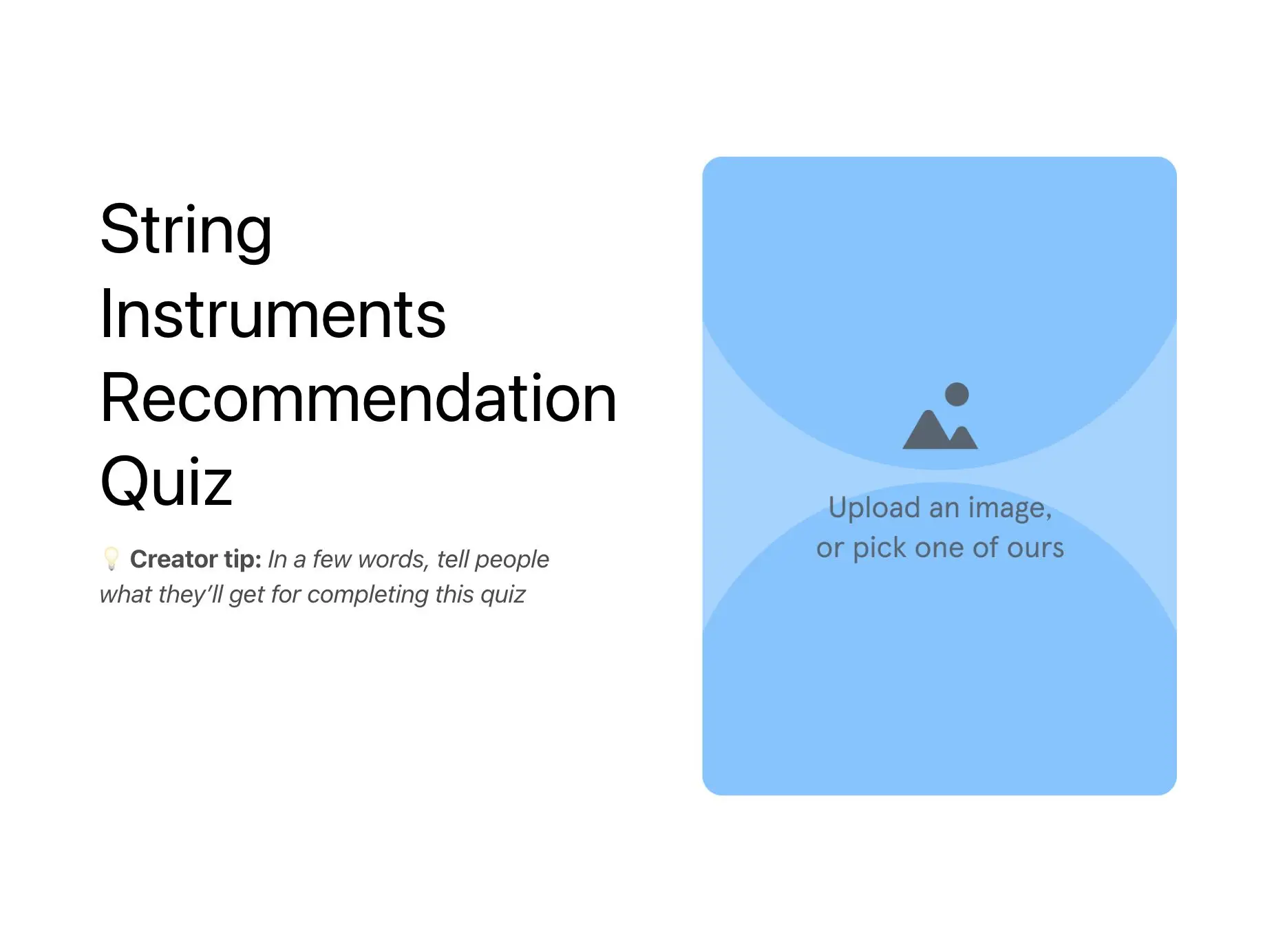 String Instruments Recommendation Quiz Template Hero