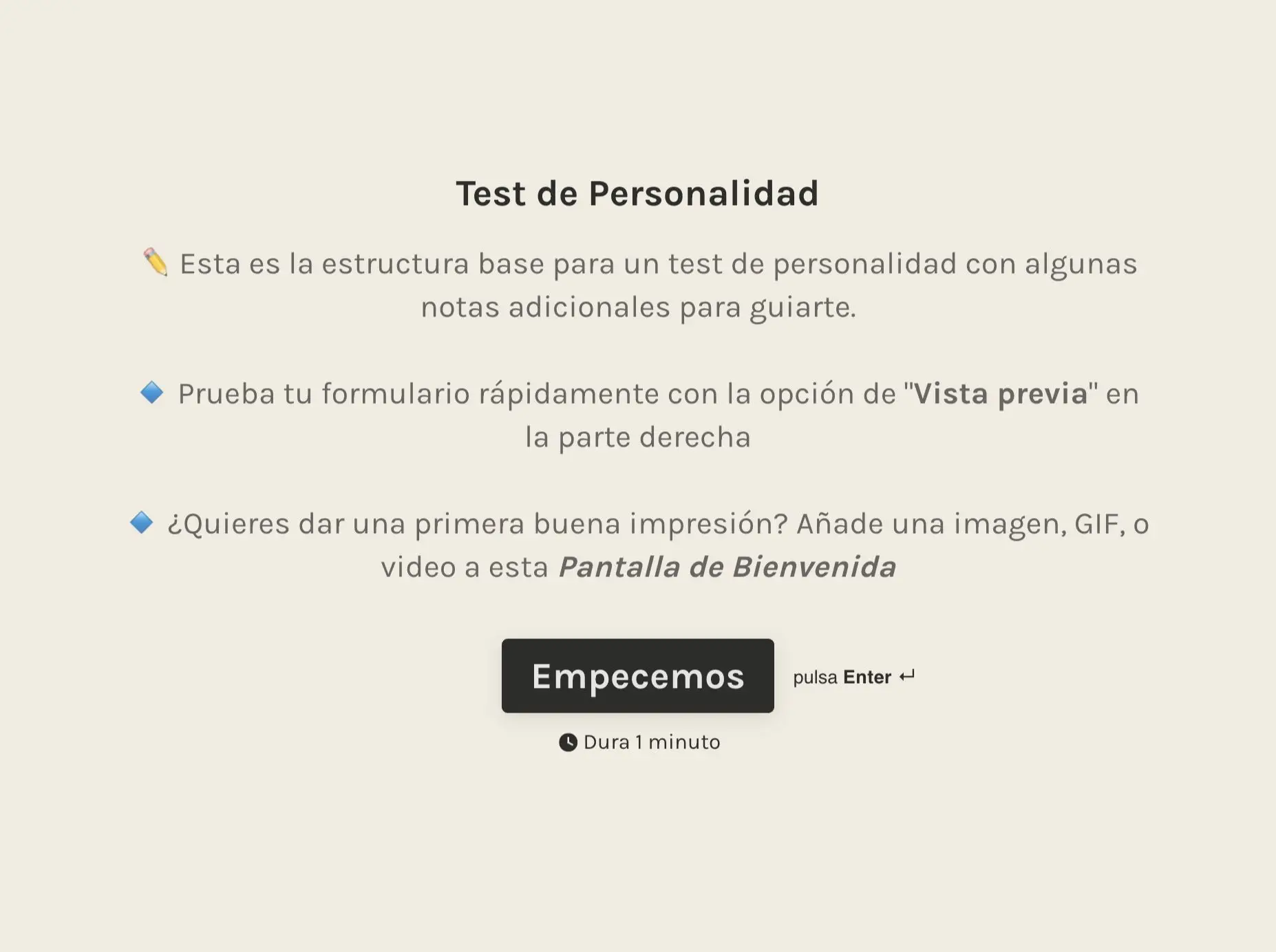 Test de personalidad de inicio rápido Hero