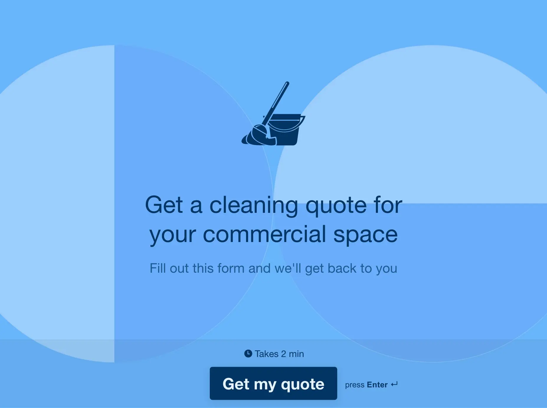 Commercial Cleaning Quote Form Template Hero