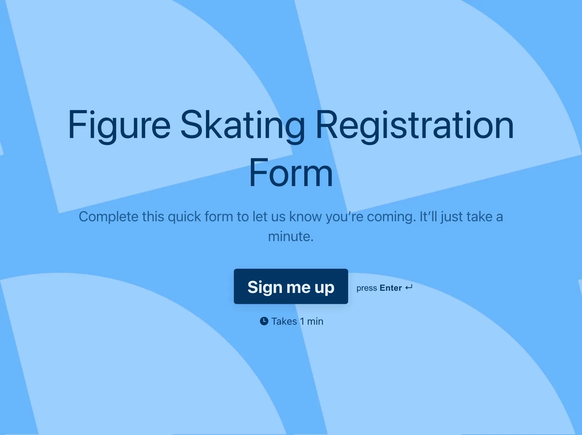 Figure Skating Registration Form Template Hero
