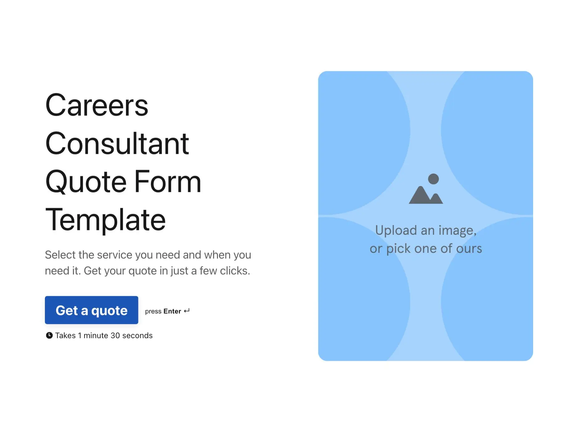 Careers Consultant Quote Form Template Hero