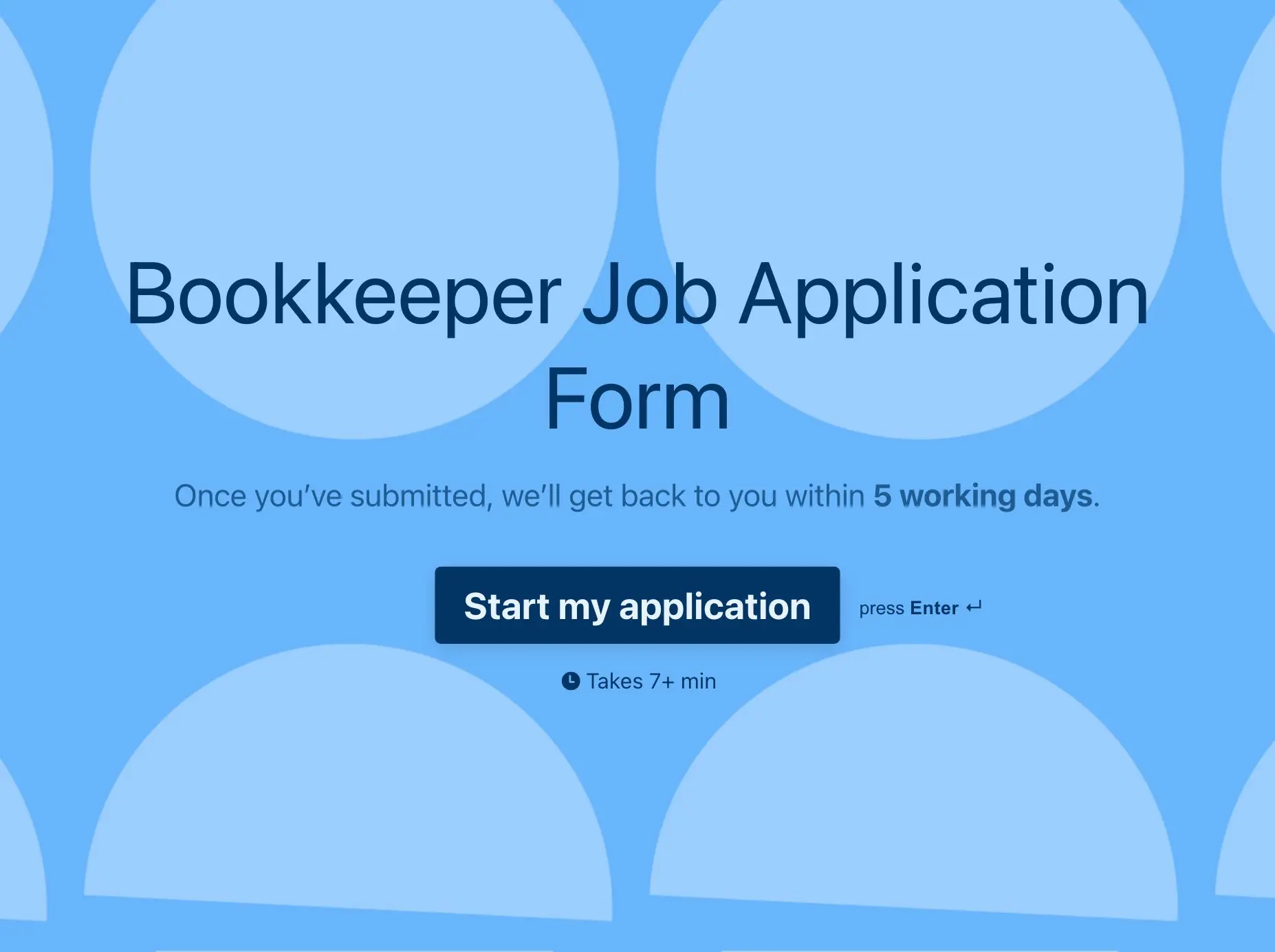 Bookkeeper Job Application Form Template Hero