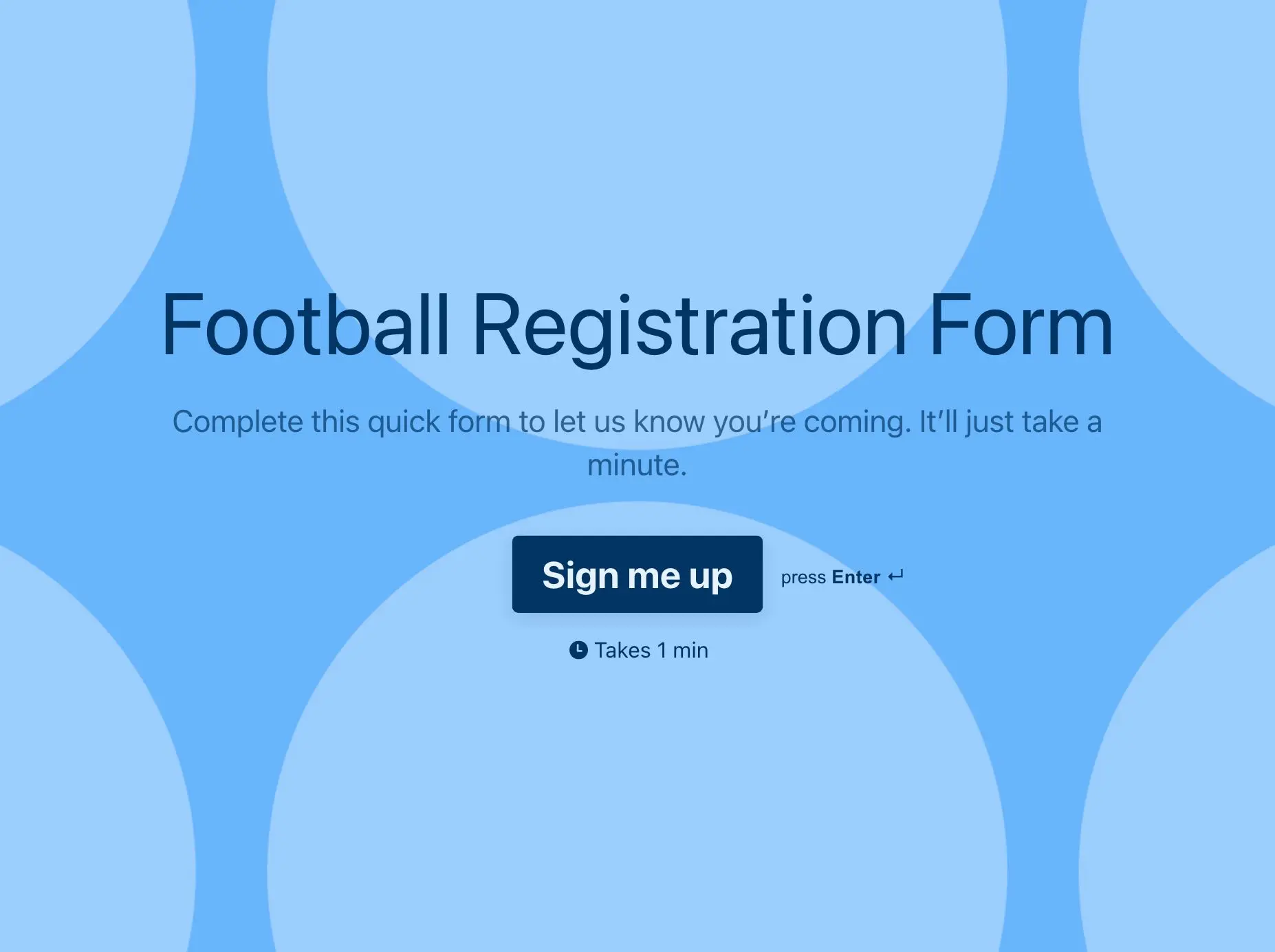 Football Registration Form Template Hero