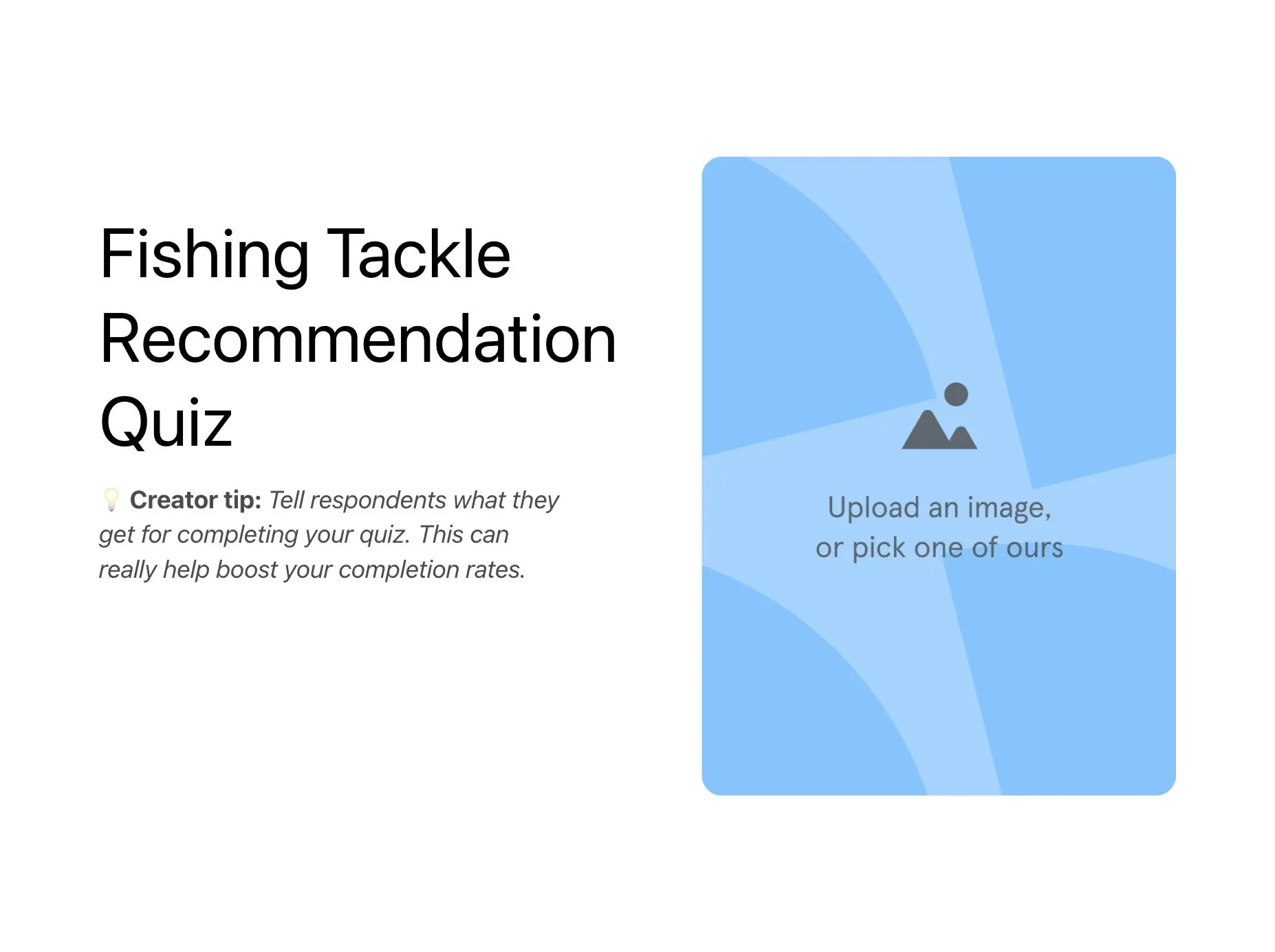 Fishing Tackle Recommendation Quiz Template Hero