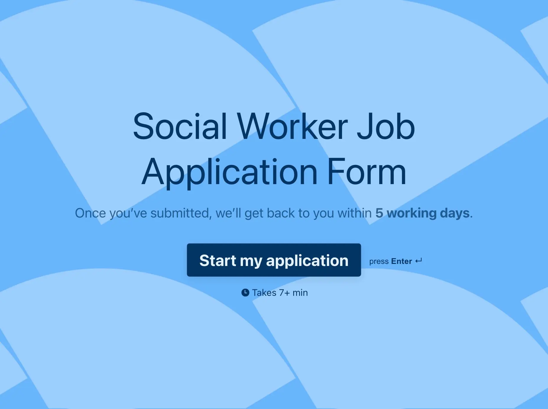 Social Worker Job Application Form Template Hero