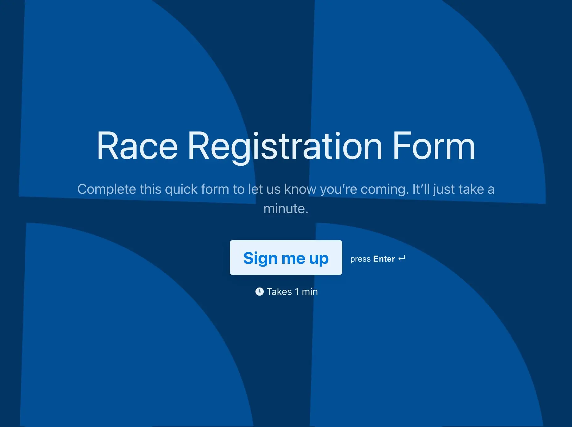 Race Registration Form Template Hero