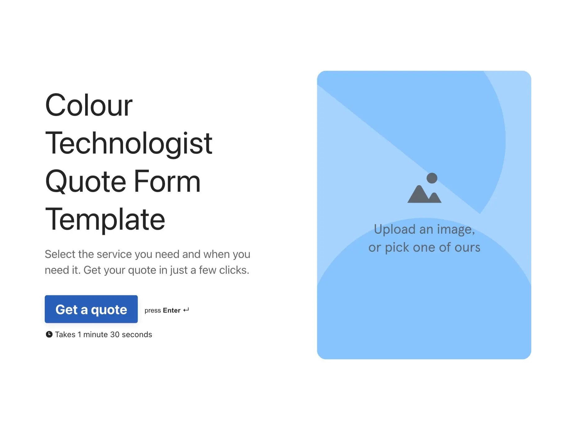Colour Technologist Quote Form Template Hero