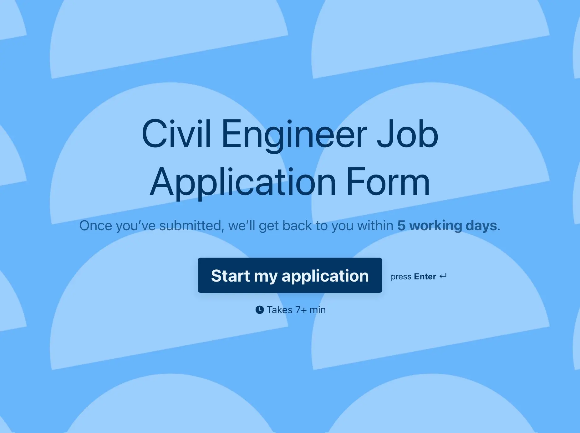 Civil Engineer Job Application Form Template Hero