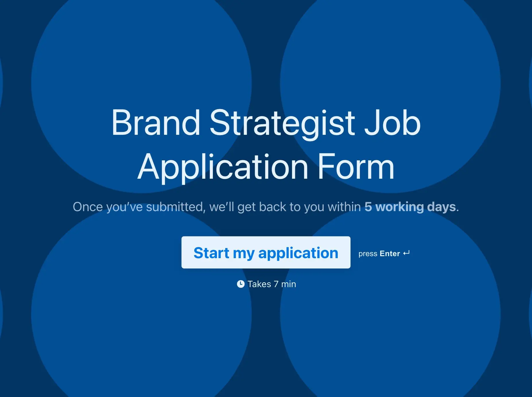 Brand Strategist Job Application Form Template Hero