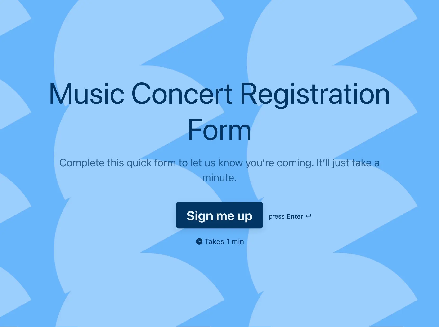 Music Concert Registration Form Template Hero